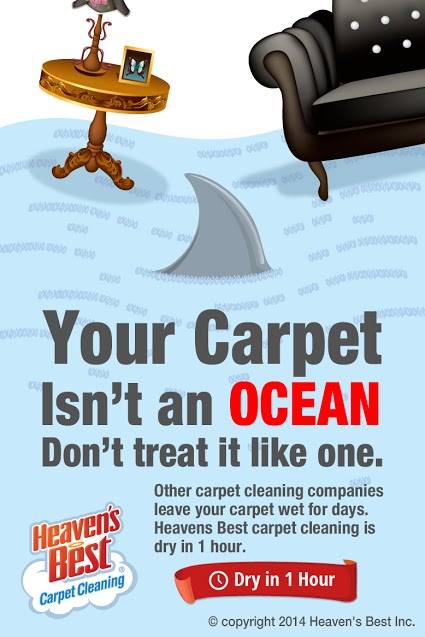 Carpet cleaning should not leave your carpets overly wet, Heaven's Best fast dry carpet cleaning